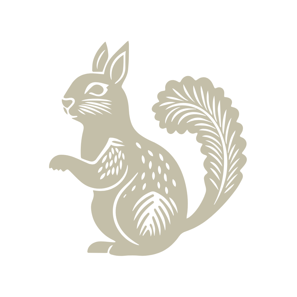 Beige squirrel illustration on a white background